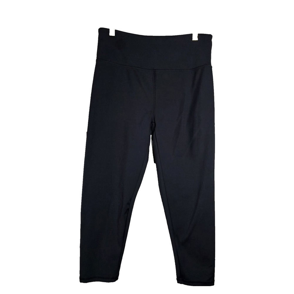 Balance Collection Activewear Cropped Compression Leggings Large Black Yoga